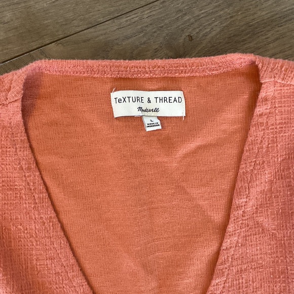 Madewell TeXTURE & THREAD Wrap-Tie Tank Top Salmon Size Large M65 - Picture 7 of 8
